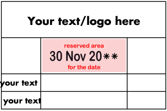 Date stamps   – Buy online with text and logo  Date stamps   – Buy online with text and logo