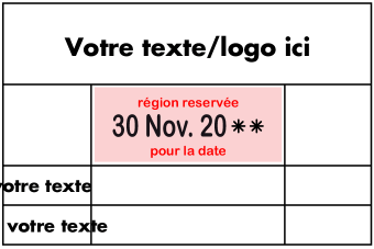Tampons dateurs   – Acheter en ligne avec texte et logo 