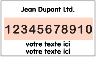 Tampons numériques   – 2 à 12 chiffres, également avec du texte 
