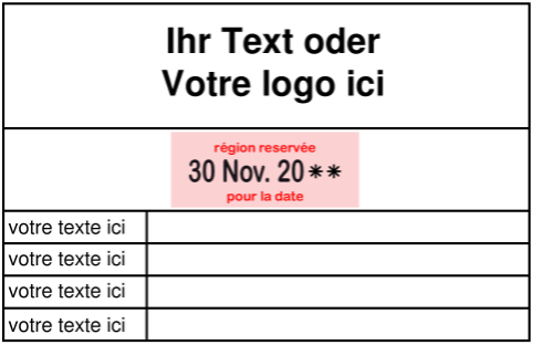 Cachet d'imputation avec date   – Concevoir et commander vous-même avec des modèles 