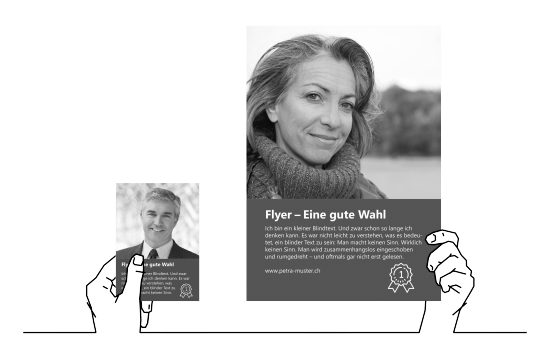 Flyer black-white unfolded