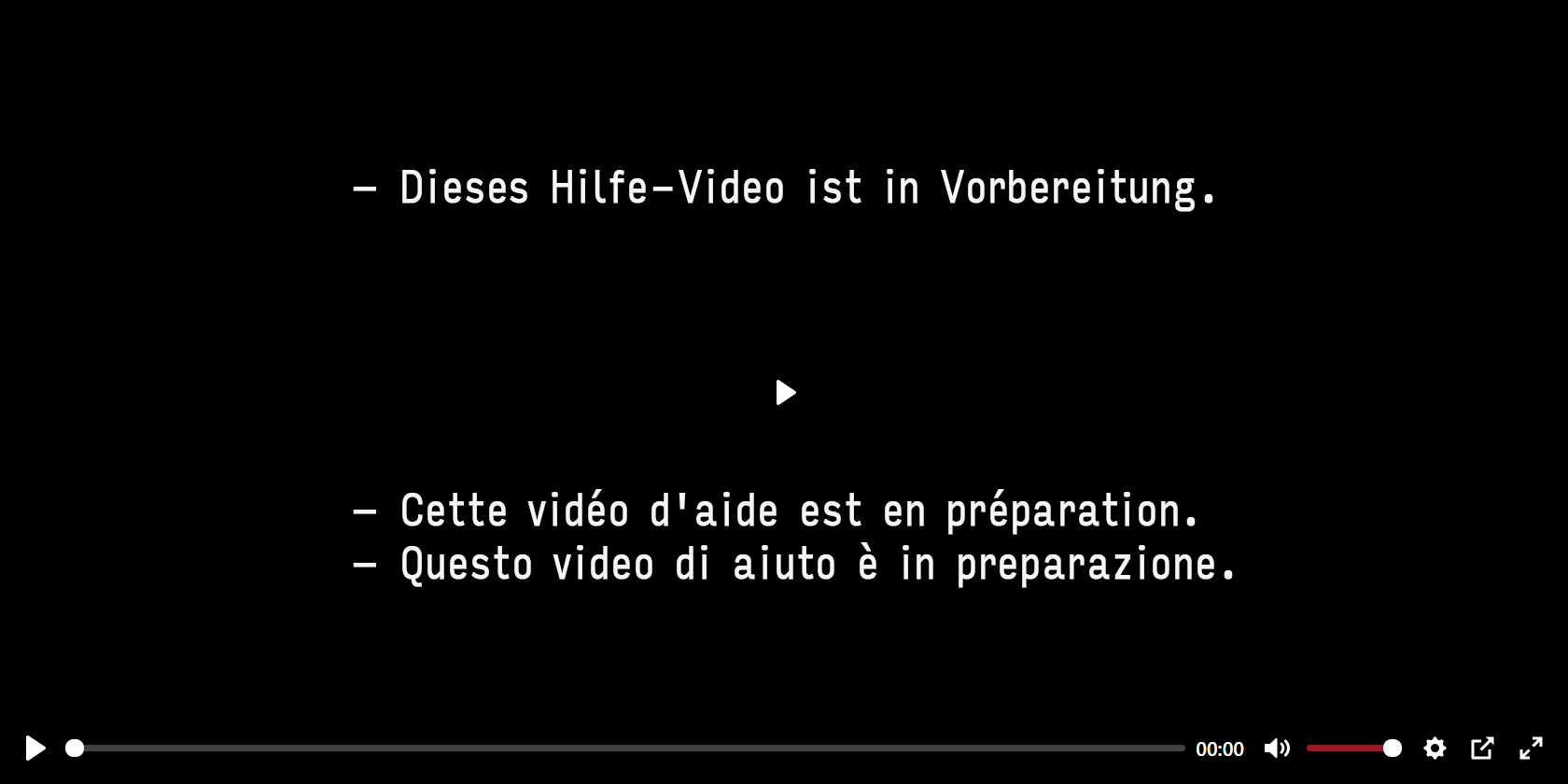 Video ist in Vorbereitung