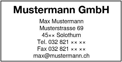 Adressstempel mit Rahmen   – online gestalten und bestellen 