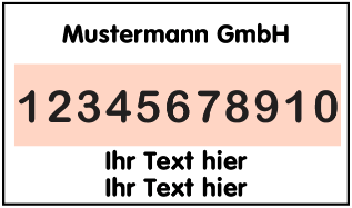 Ziffernstempel   – 2-stellig bis 12-stellig, auch mit Text 